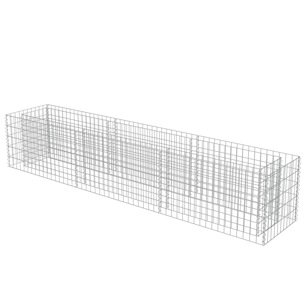 vidaXL Planteringsgabion upphöjd galvaniserat stål 270x50x50 cm