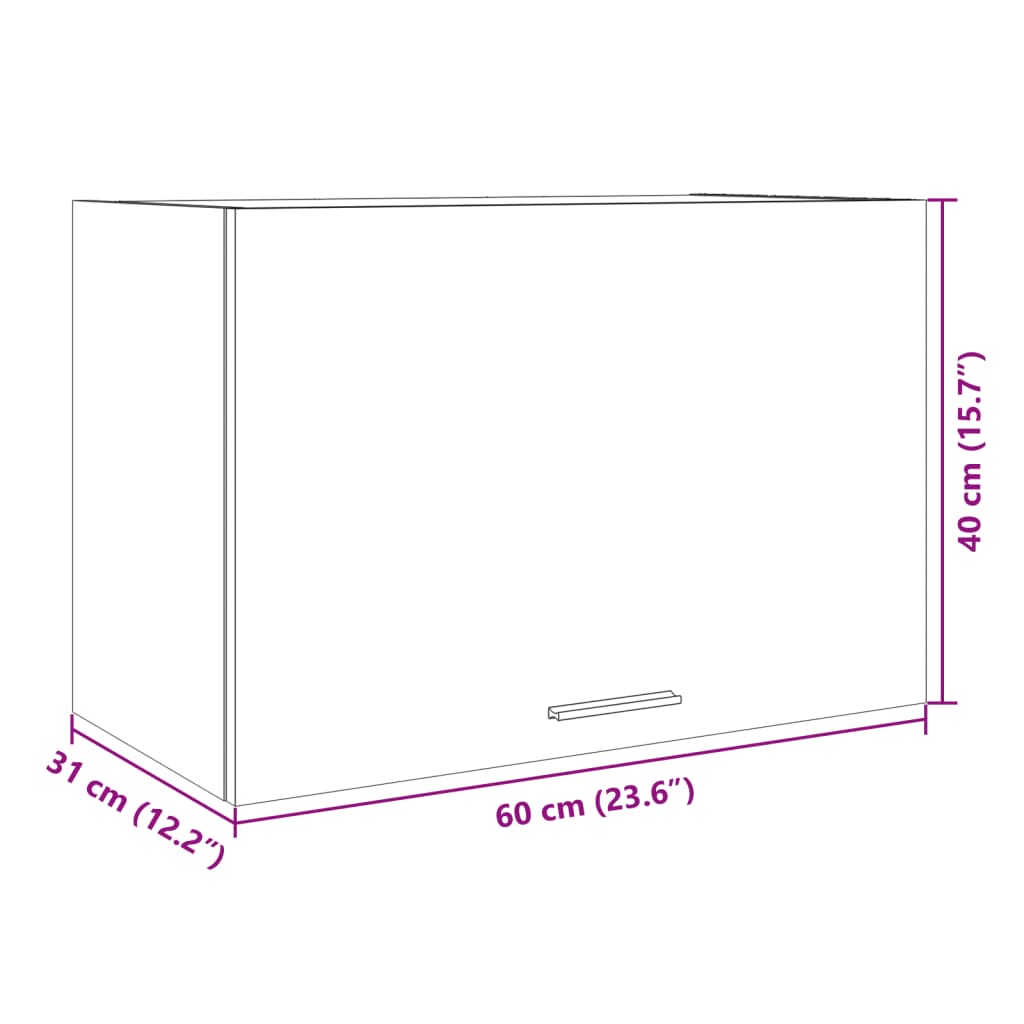 vidaXL Väggskåp sonoma-ek 60x31x40 cm konstruerat trä