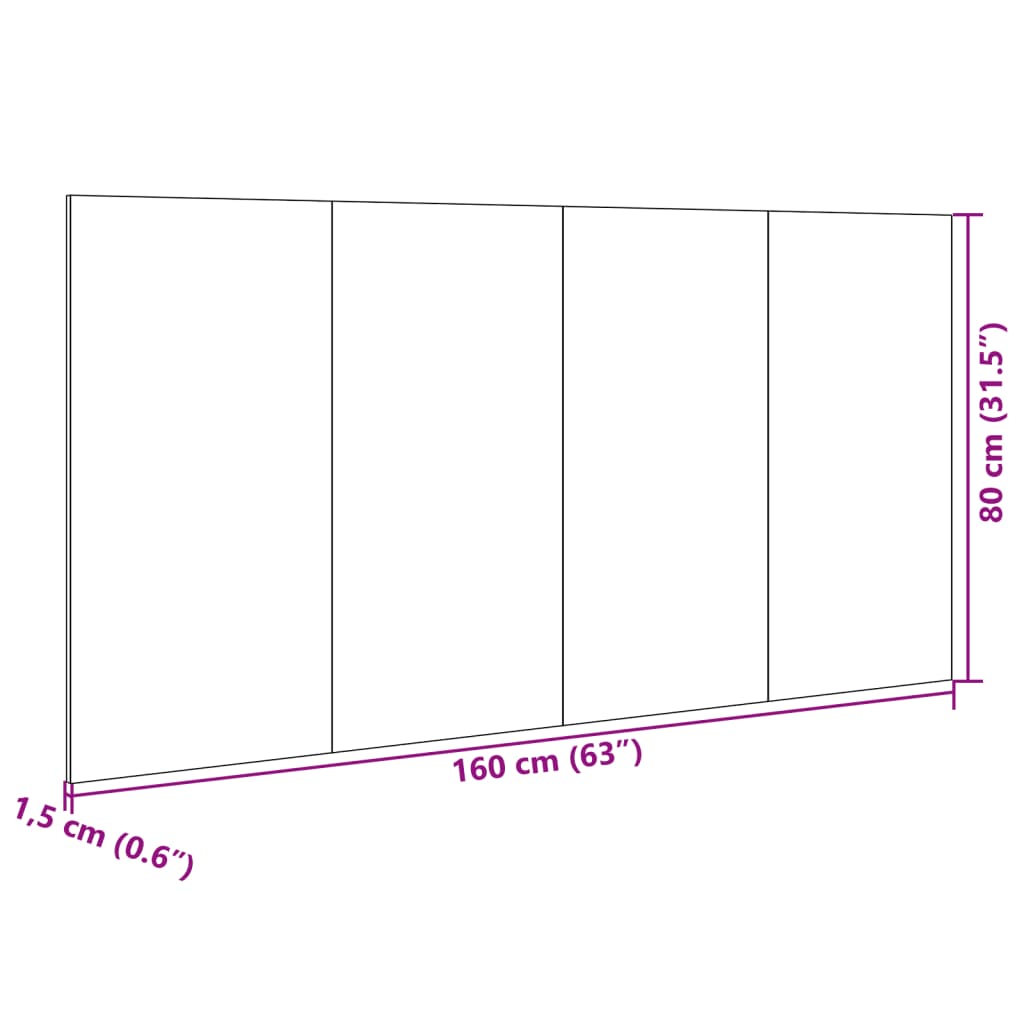 vidaXL Sänggavel med sängbord brun ek 160 cm konstruerat trä