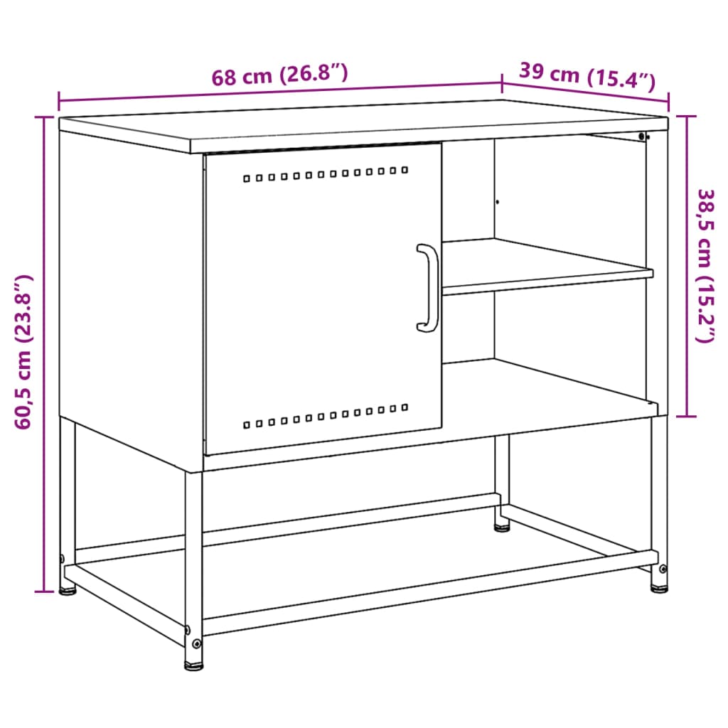 vidaXL TV-skåp senapsgul 100,5x39x60,5 cm stål