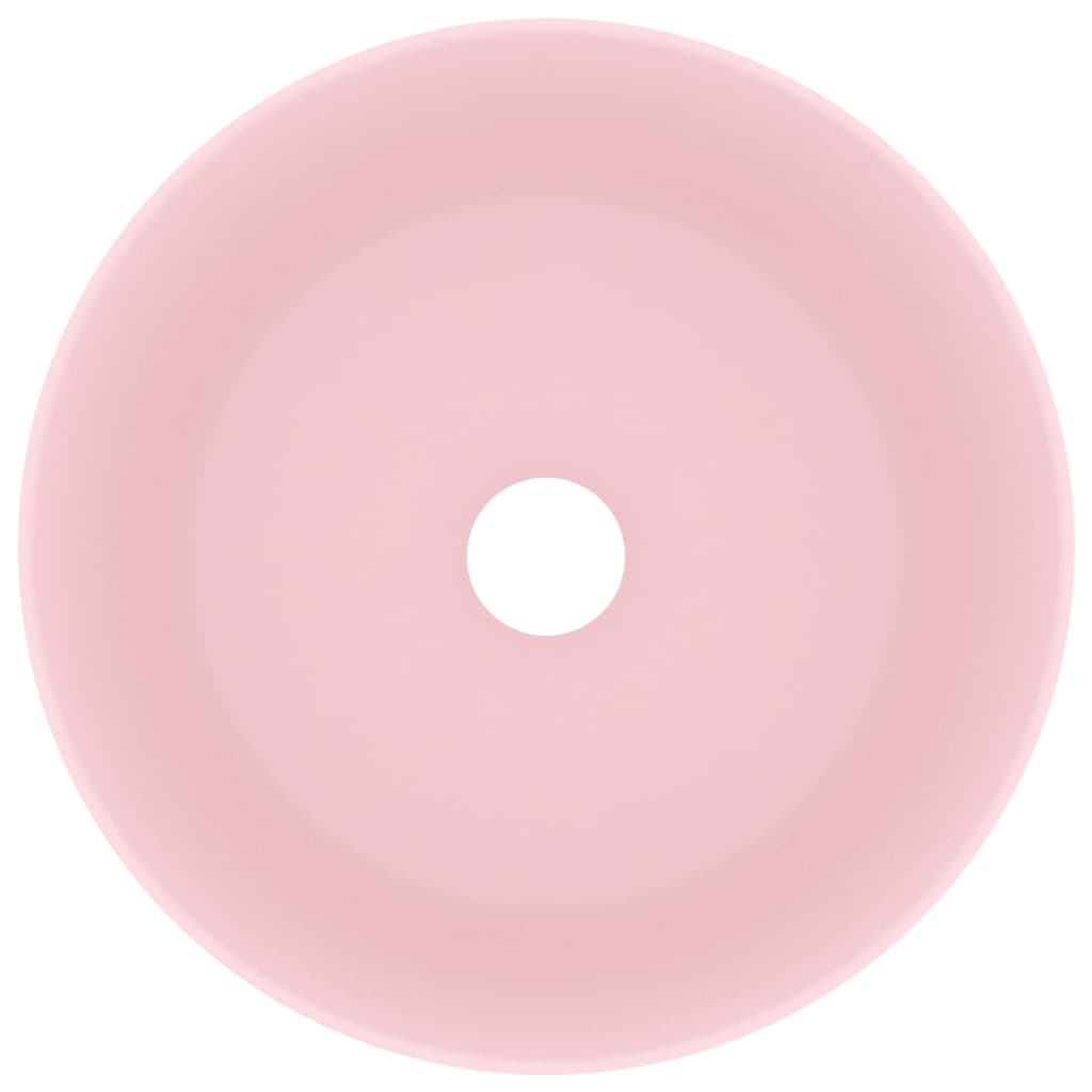 vidaXL Lyxigt runt handfat matt rosa 40x15 cm keramik