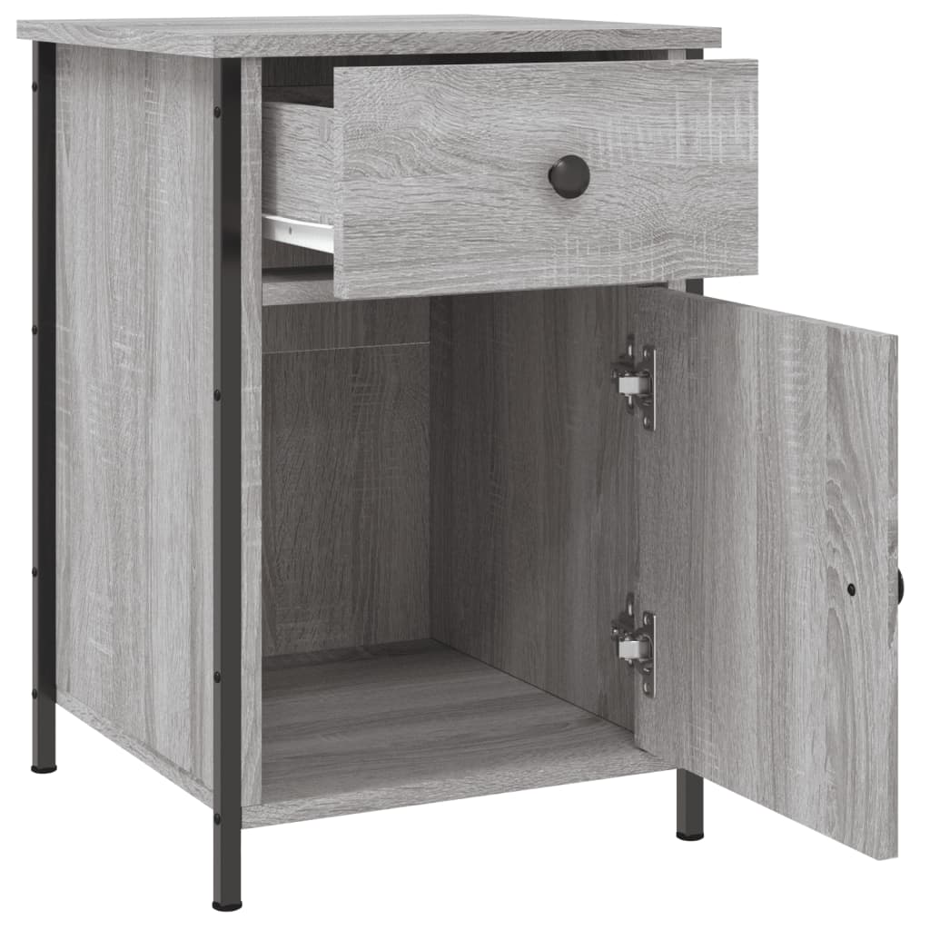 vidaXL Sängbord 2 st grå sonoma 40x42x60 cm konstruerat trä