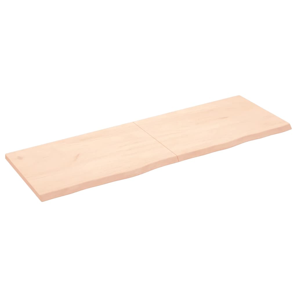 vidaXL Bänkskiva för badrum 180x60x(2-4) cm obehandlat massivt trä