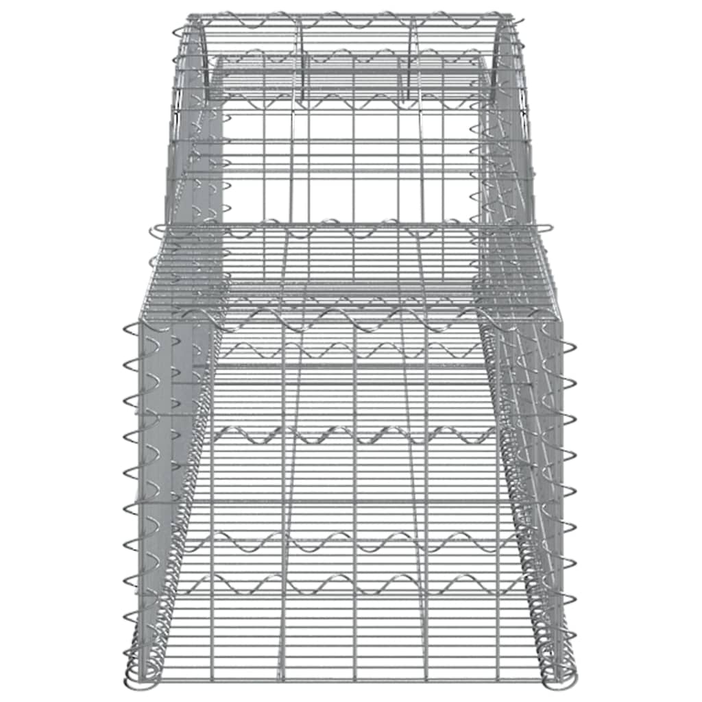 vidaXL Gabion bågformad 12 st 300x50x40/60 cm galvaniserat järn