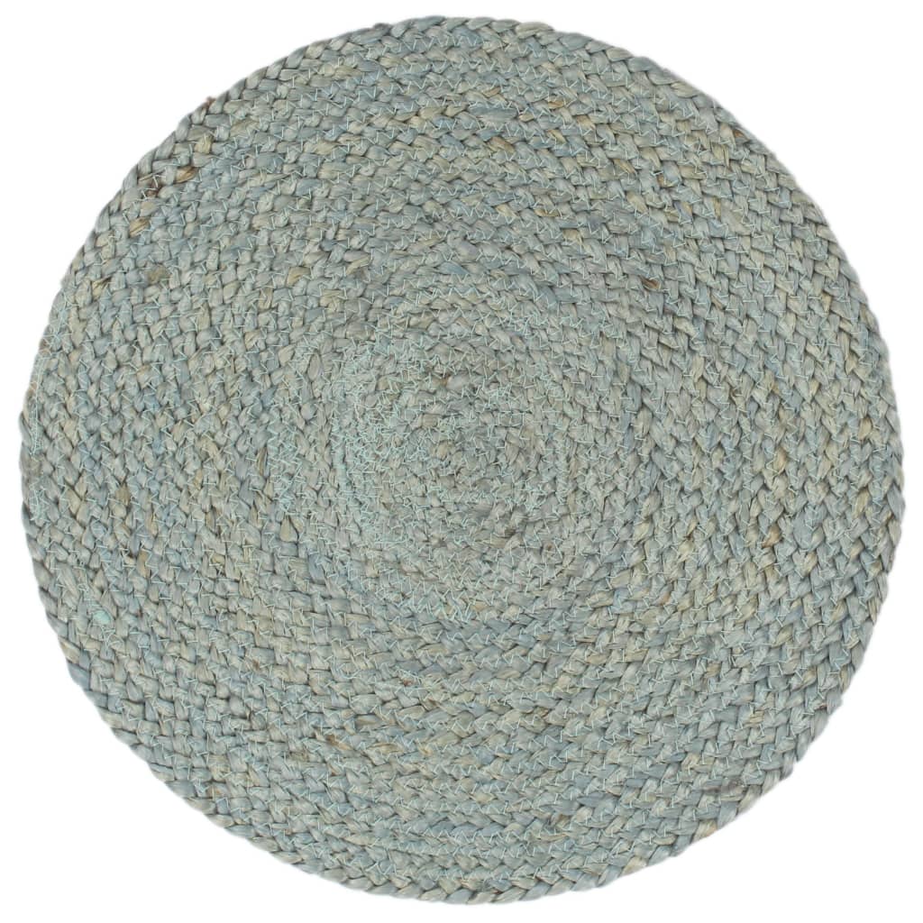 vidaXL Bordstabletter 4 st olivgrön 38 cm rund jute