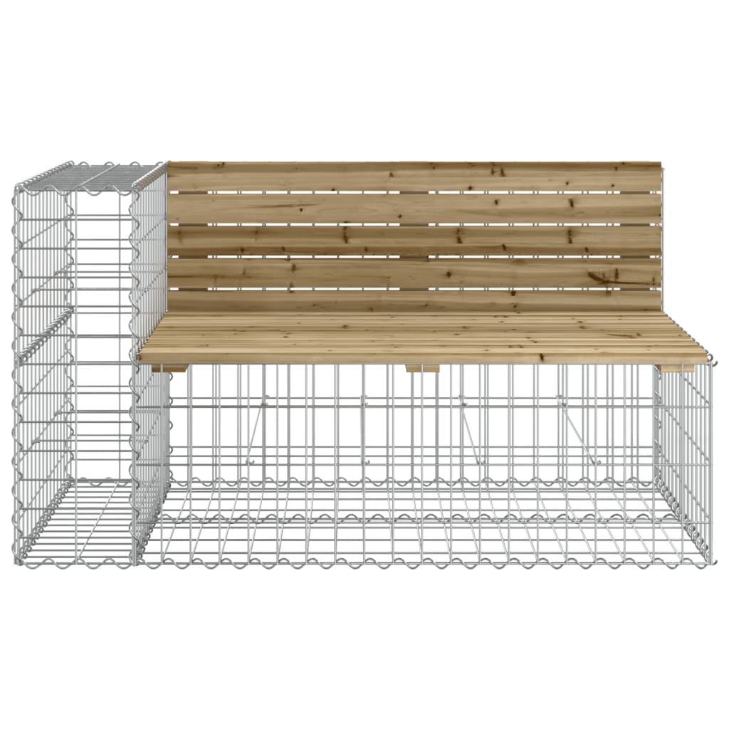 vidaXL Trädgårdsbänk gabion-design 122x71x65,5 cm impregnerad furu