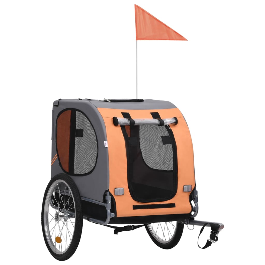 Cykelvagn för orange och grå | vidaXL.se