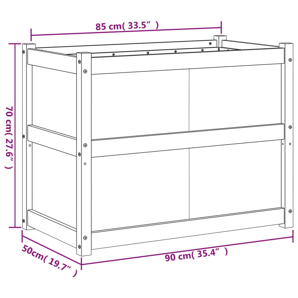 vidaXL Odlingslåda 90x50x70 cm massivt douglasträ