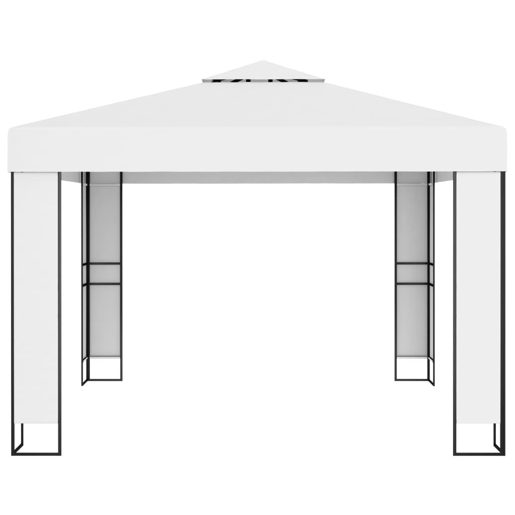 vidaXL Paviljong med dubbeltak 3x3 m vit