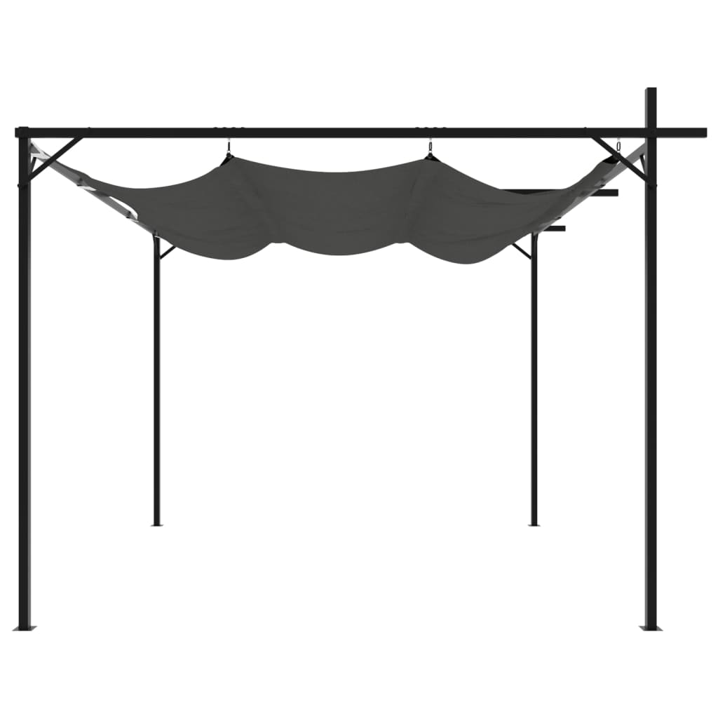 vidaXL Pergola med infällbart tak antracit 295x292x230 cm