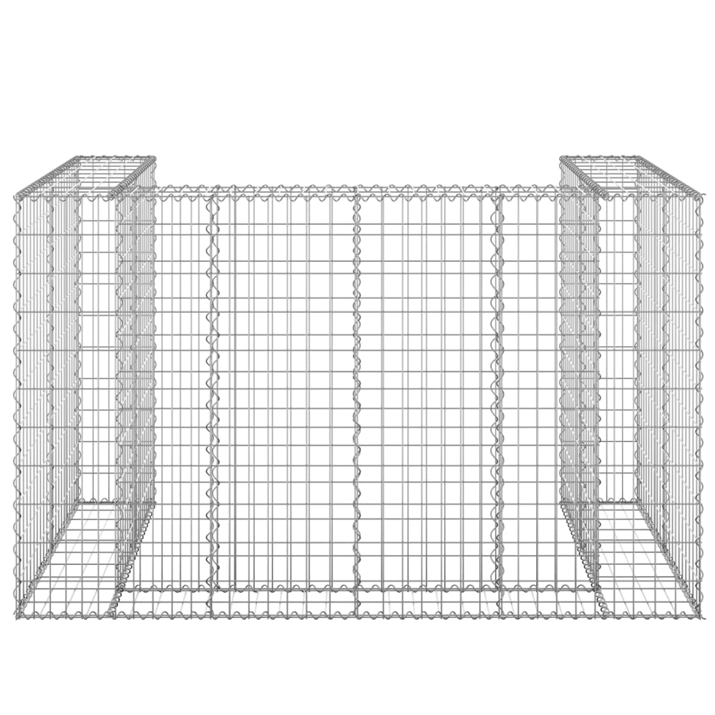 vidaXL Gabionmur för soptunnor galvaniserat stål 180x100x110 cm