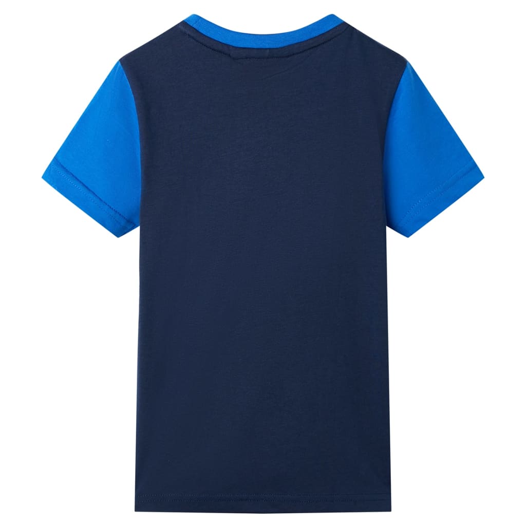 T-shirt för barn blå och marinblå 92