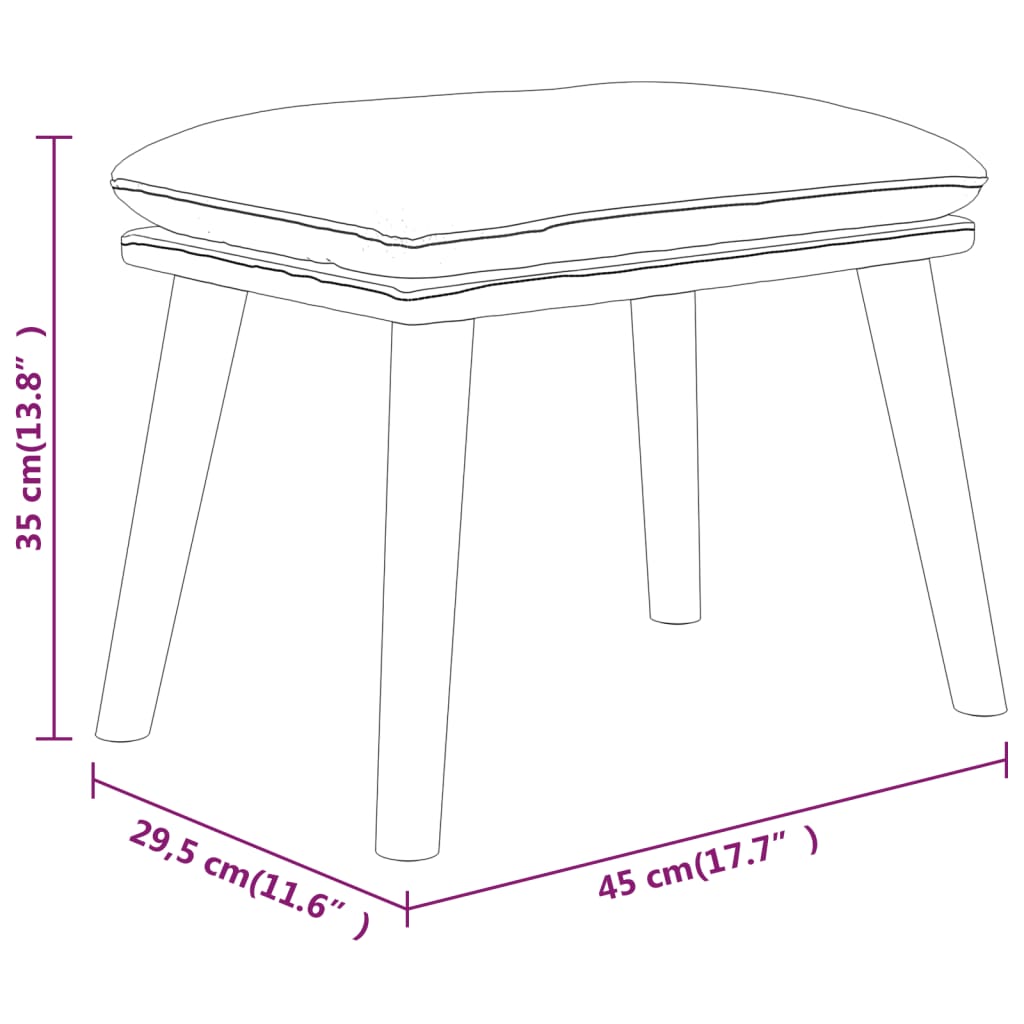 vidaXL Fotpall mörkgrön 45x29,5x35 cm tyg