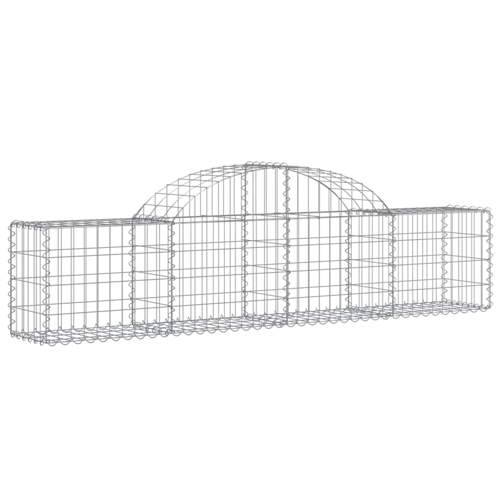 vidaXL Gabion bågformad 11 st 200x30x40/60 cm galvaniserat järn