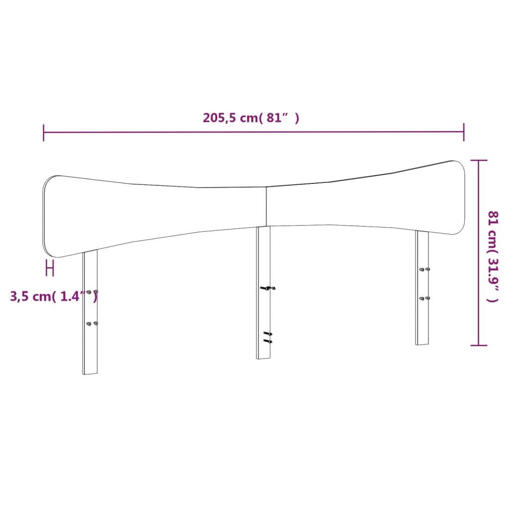 vidaXL Huvudgavel vit 200 cm massiv furu