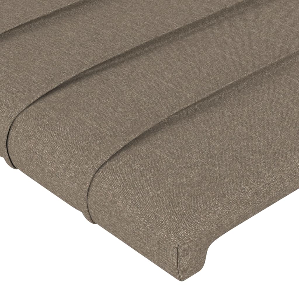 vidaXL Sänggavel med kanter taupe 147x16x118/128 cm tyg