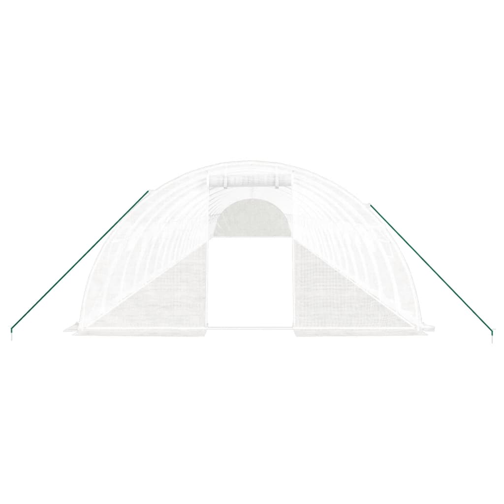 vidaXL Växthus med stålram vit 88 m² 22x4x2 m