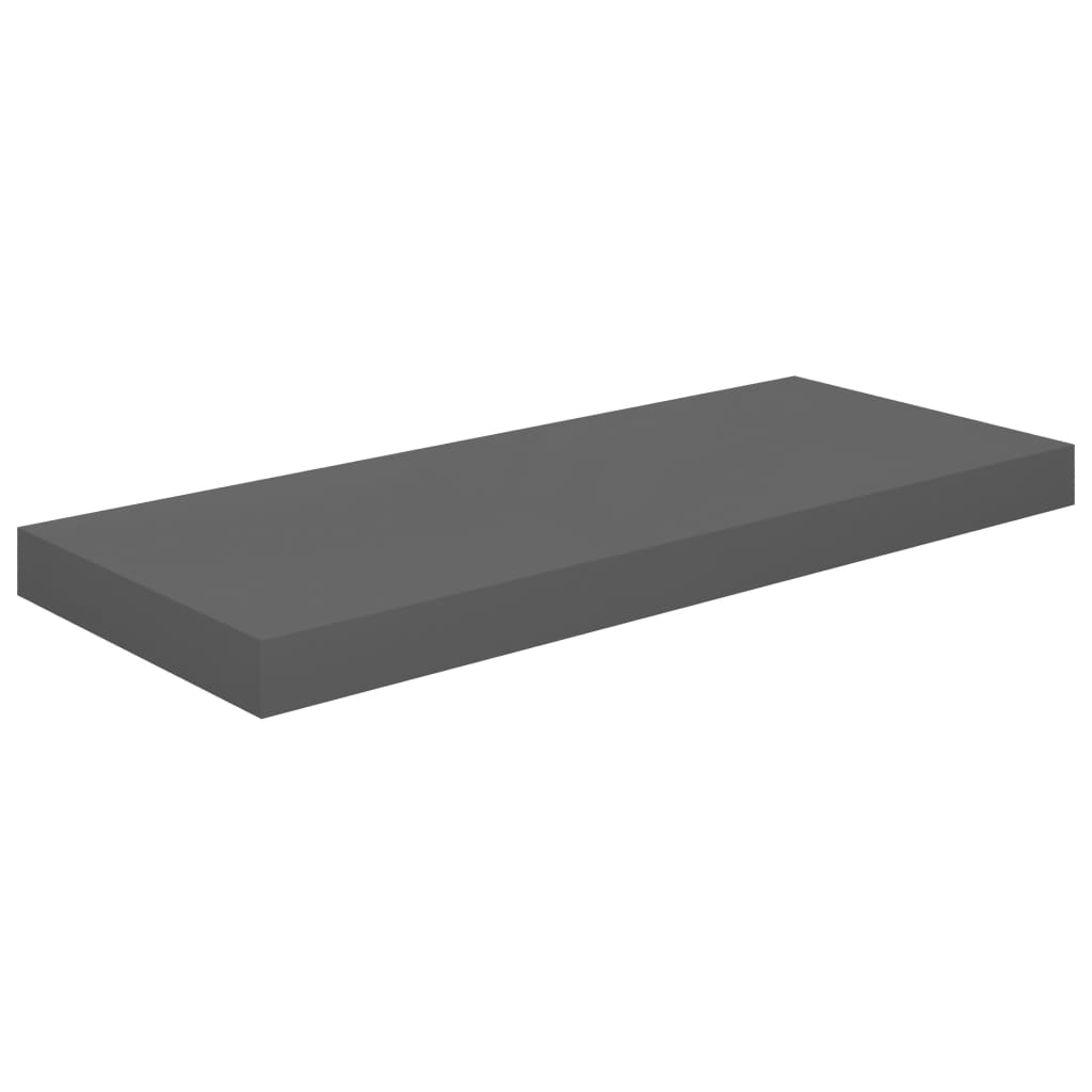 vidaXL Svävande vägghyllor 4 st grå högglans 60x23,5x3,8 cm MDF