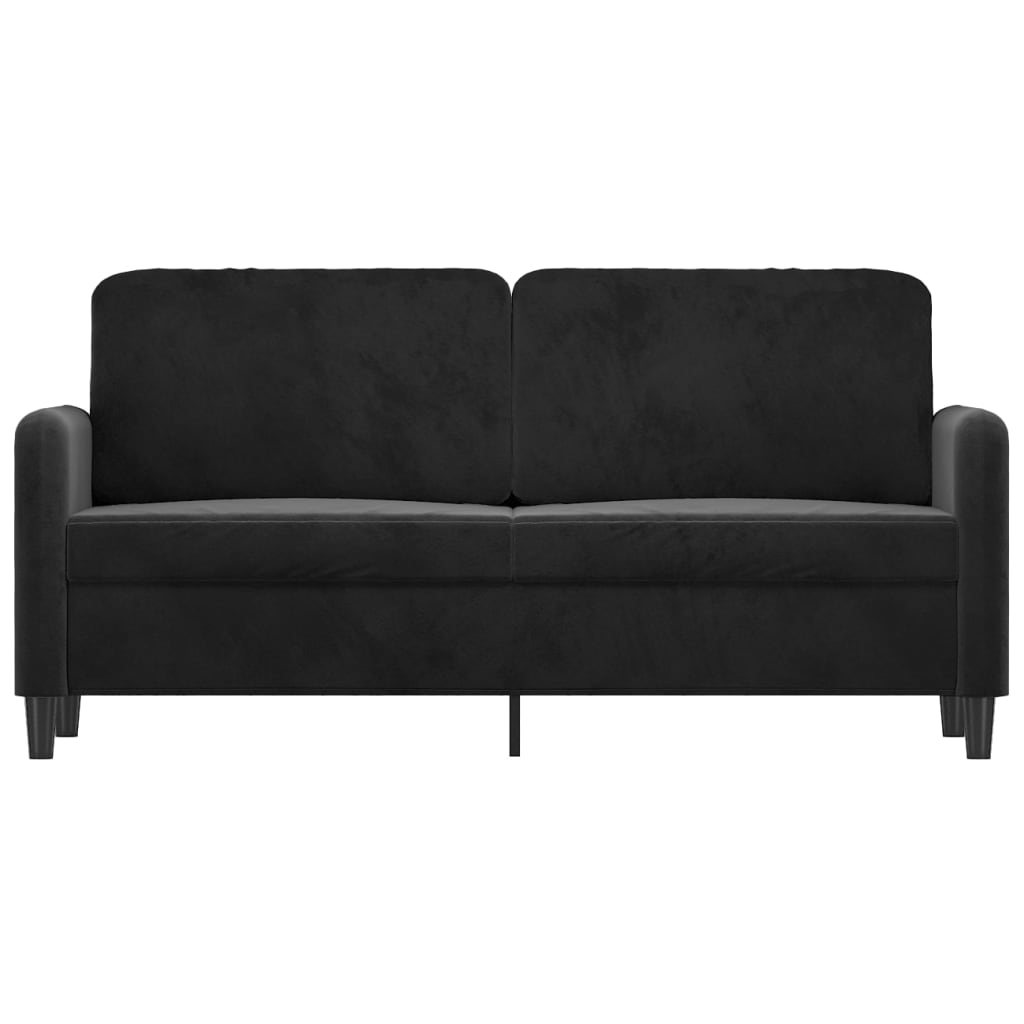 vidaXL Soffa 2-sits svart 140 cm sammet