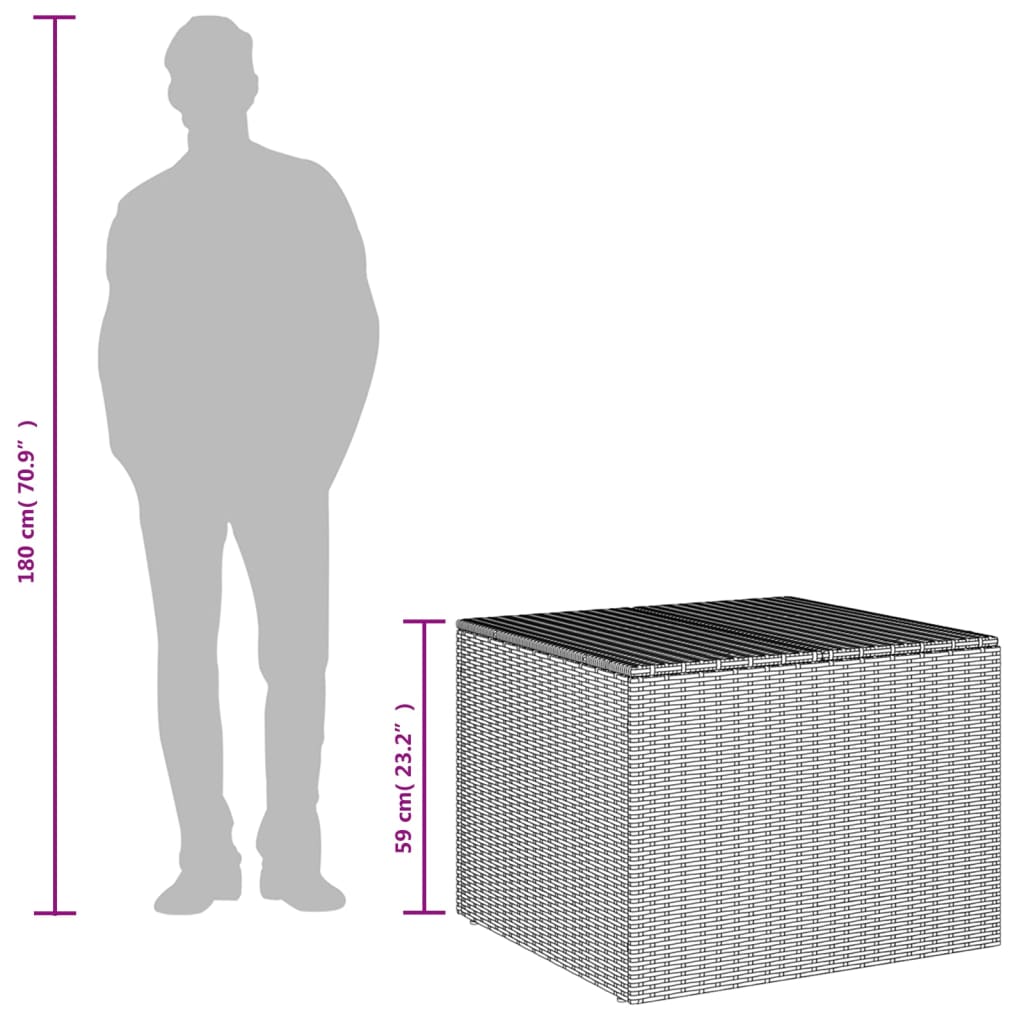 vidaXL Dynbox svart 291L konstrotting