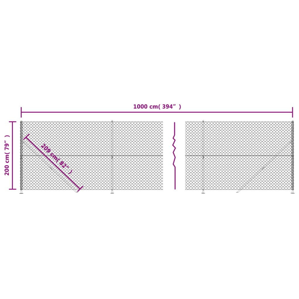 vidaXL Gunnebostängsel med stolpsko grön 2x10 m