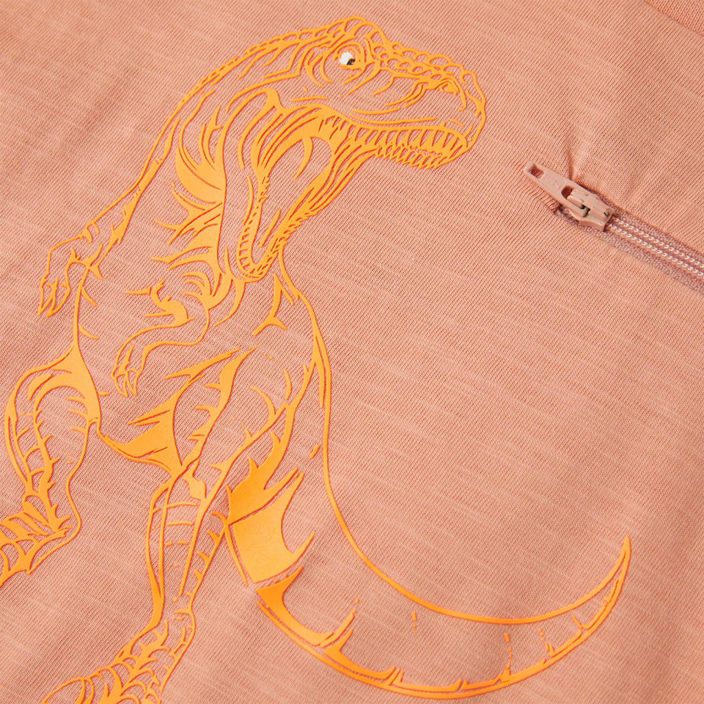 T-shirt med långa ärmar för barn ljus orange 140
