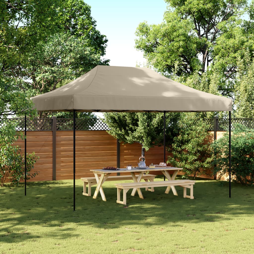 vidaXL Pop-Up hopfällbart partytält 410x279x315 cm taupe