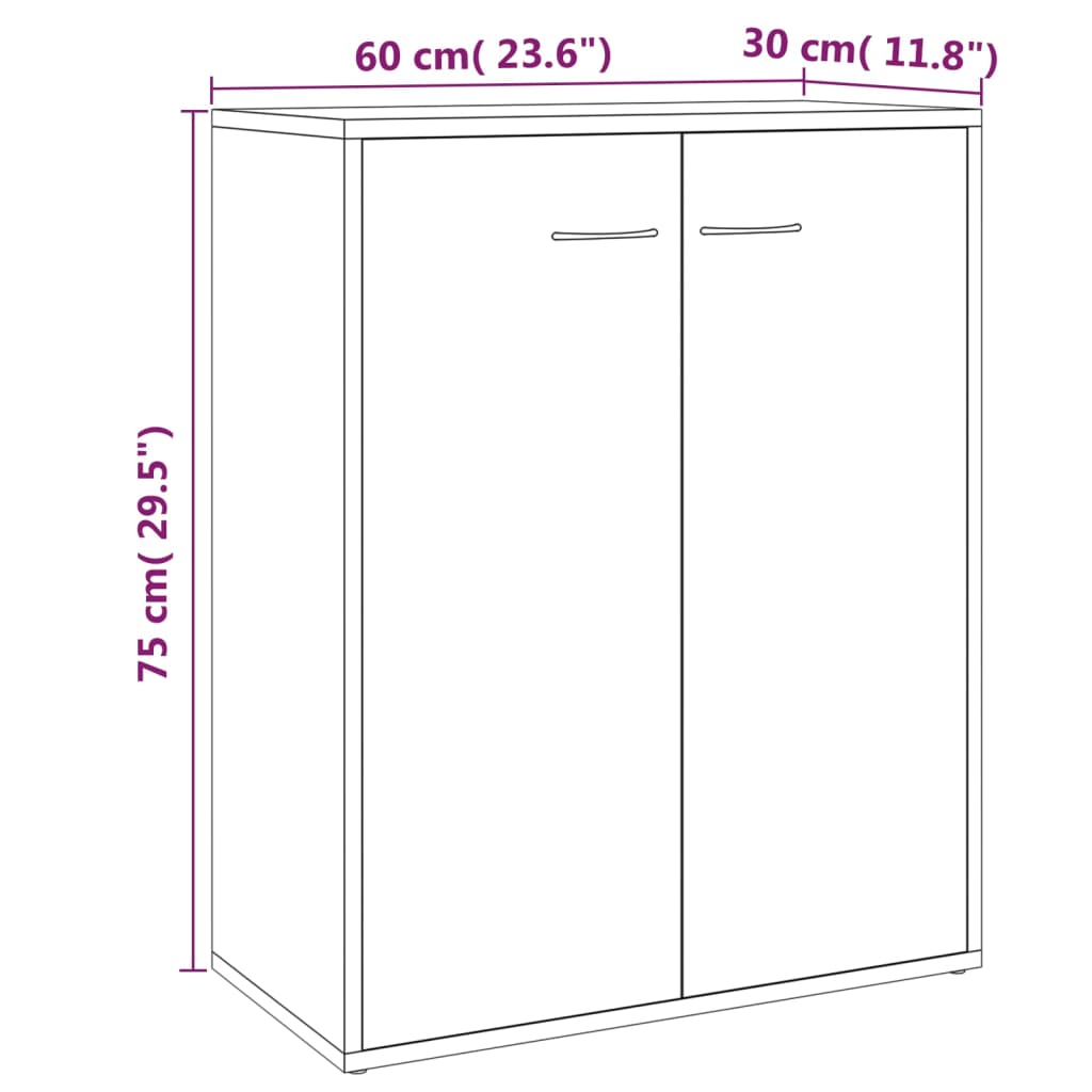 vidaXL Skåp brun ek 60x30x75 cm konstruerat trä