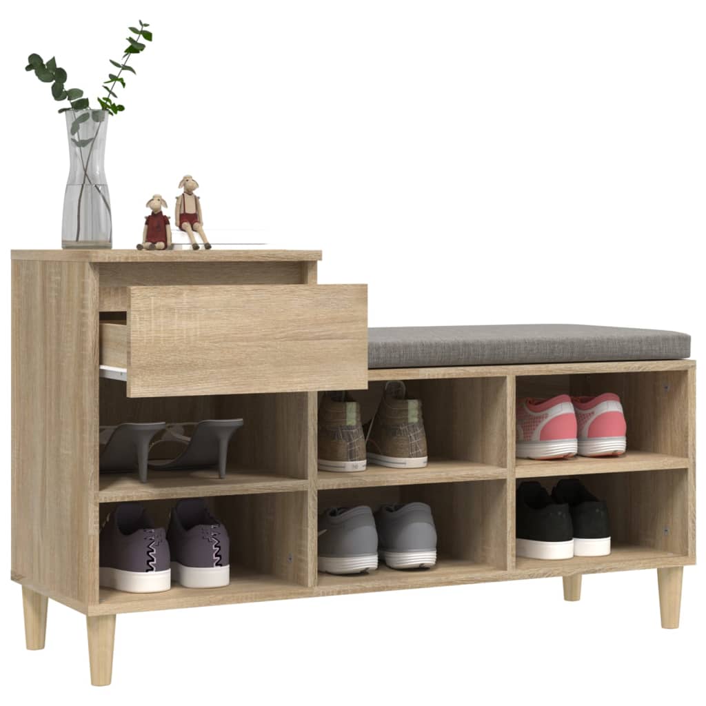 vidaXL Skohylla sonoma-ek 102x36x60 cm konstruerat trä