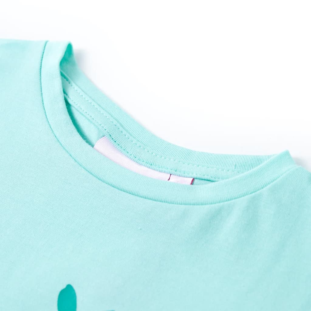 T-shirt för barn ljus mintgrön 104