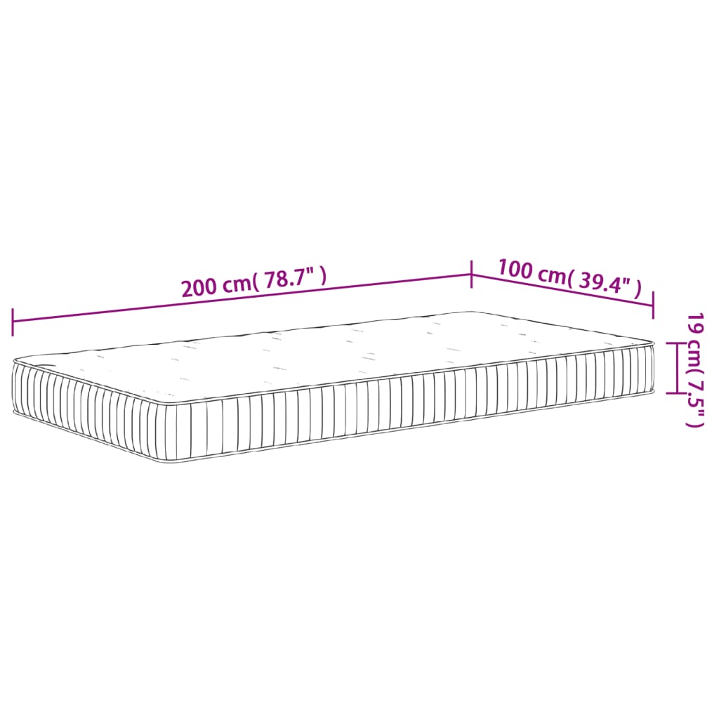 vidaXL Pocketresårmadrass medium 100x200 cm