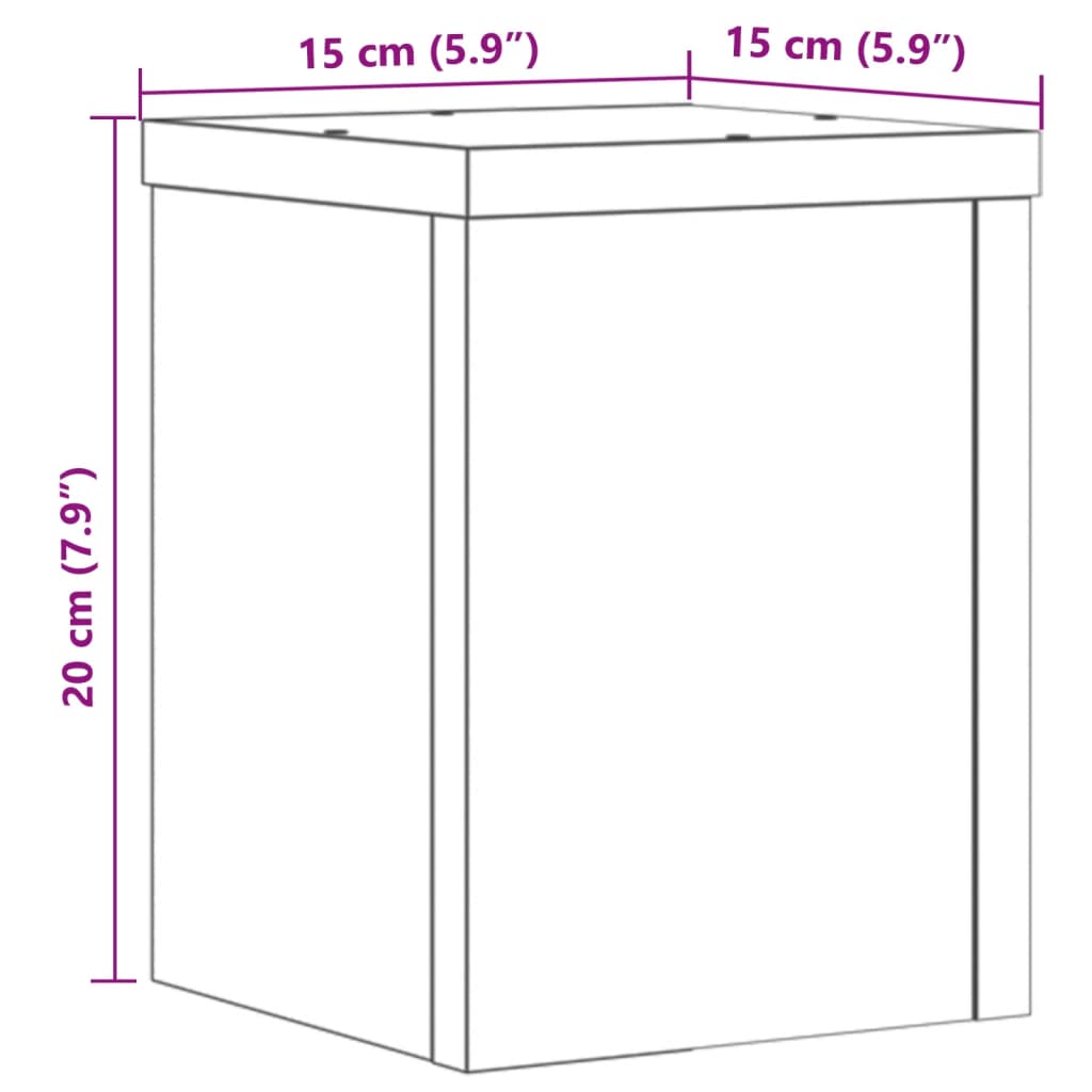 vidaXL Växtställ 2 st svart 15x15x20 cm konstruerat trä