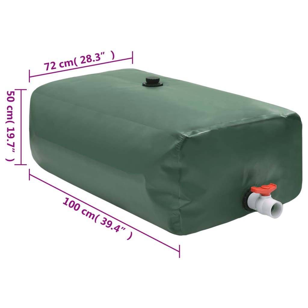 vidaXL Vattentank med kran vikbar 360 L PVC