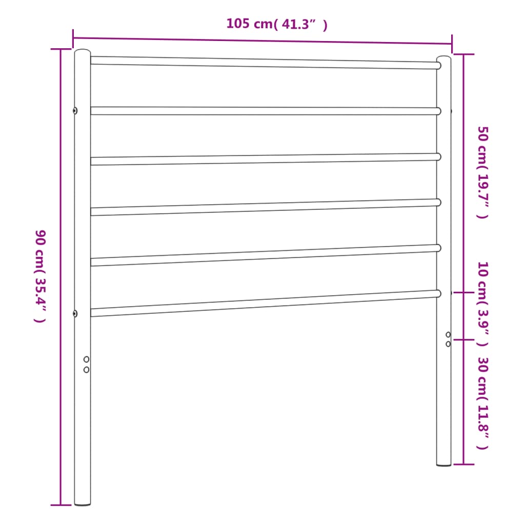 vidaXL Huvudgavel metall vit 100 cm