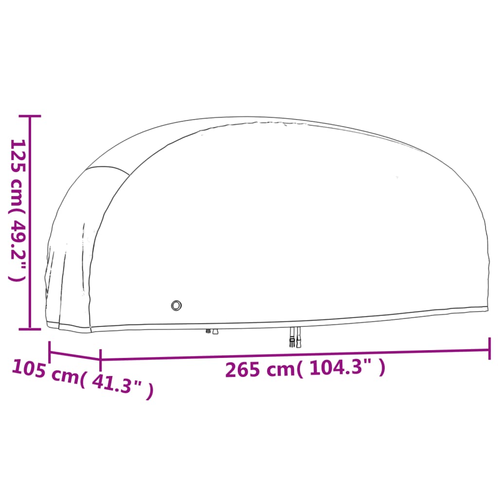 vidaXL Motorcykelskydd svart 265x105x125 cm 210D oxford