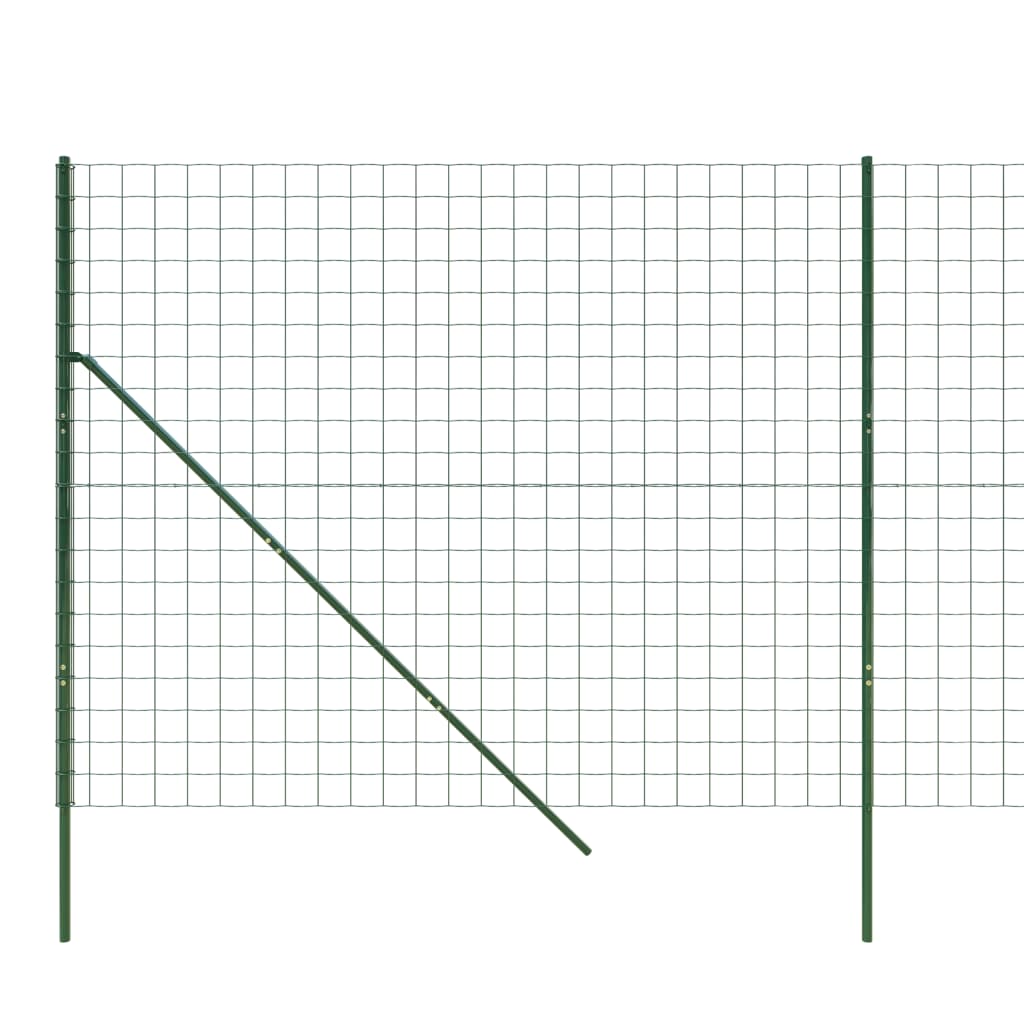 vidaXL Stängsel grön 1,8x25 m galvaniserat stål