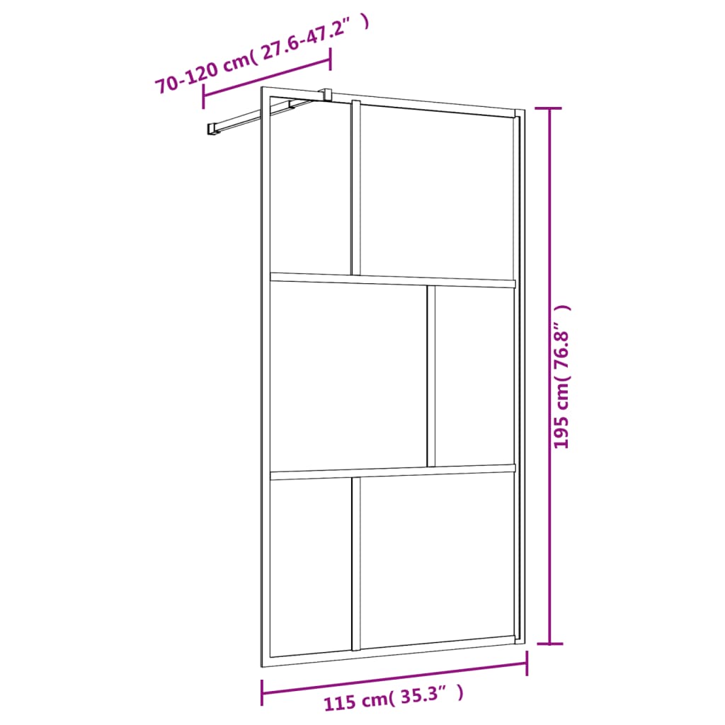 vidaXL Duschvägg med klart ESG-glas röd 115x195 cm