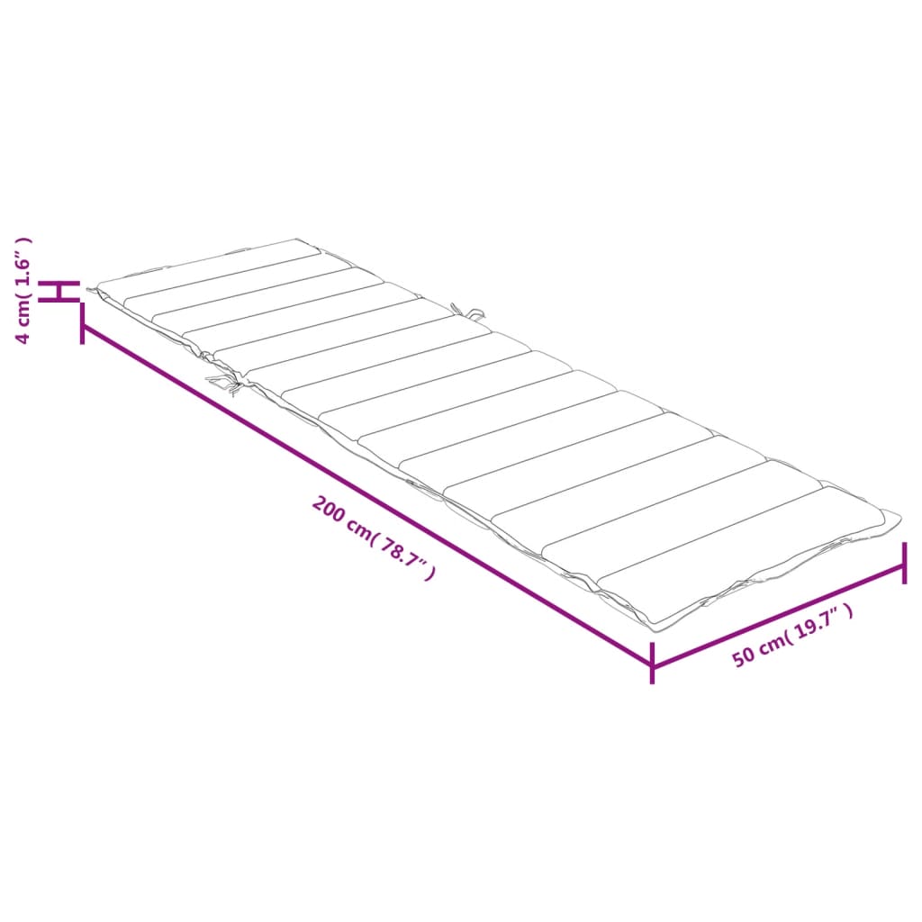 vidaXL Solsängsdyna melerad röd 200x50x4 cm tyg