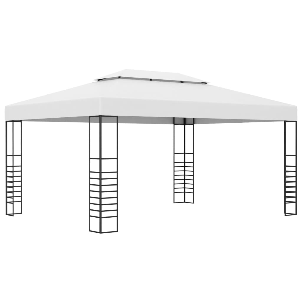 vidaXL Paviljong med ljusslinga LED 4x3x2,7 m vit