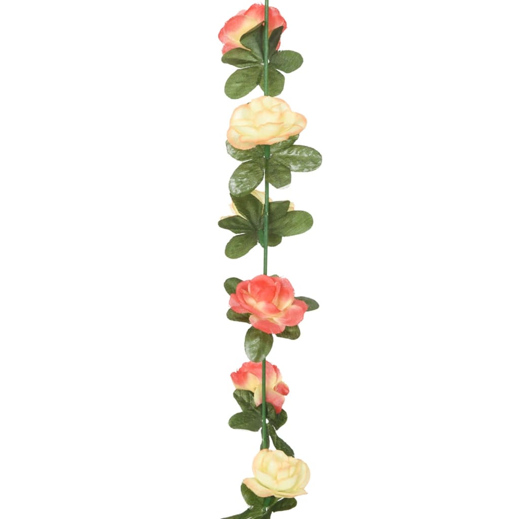 vidaXL Julkransar med blommor 6 st rosa och champagne 240 cm