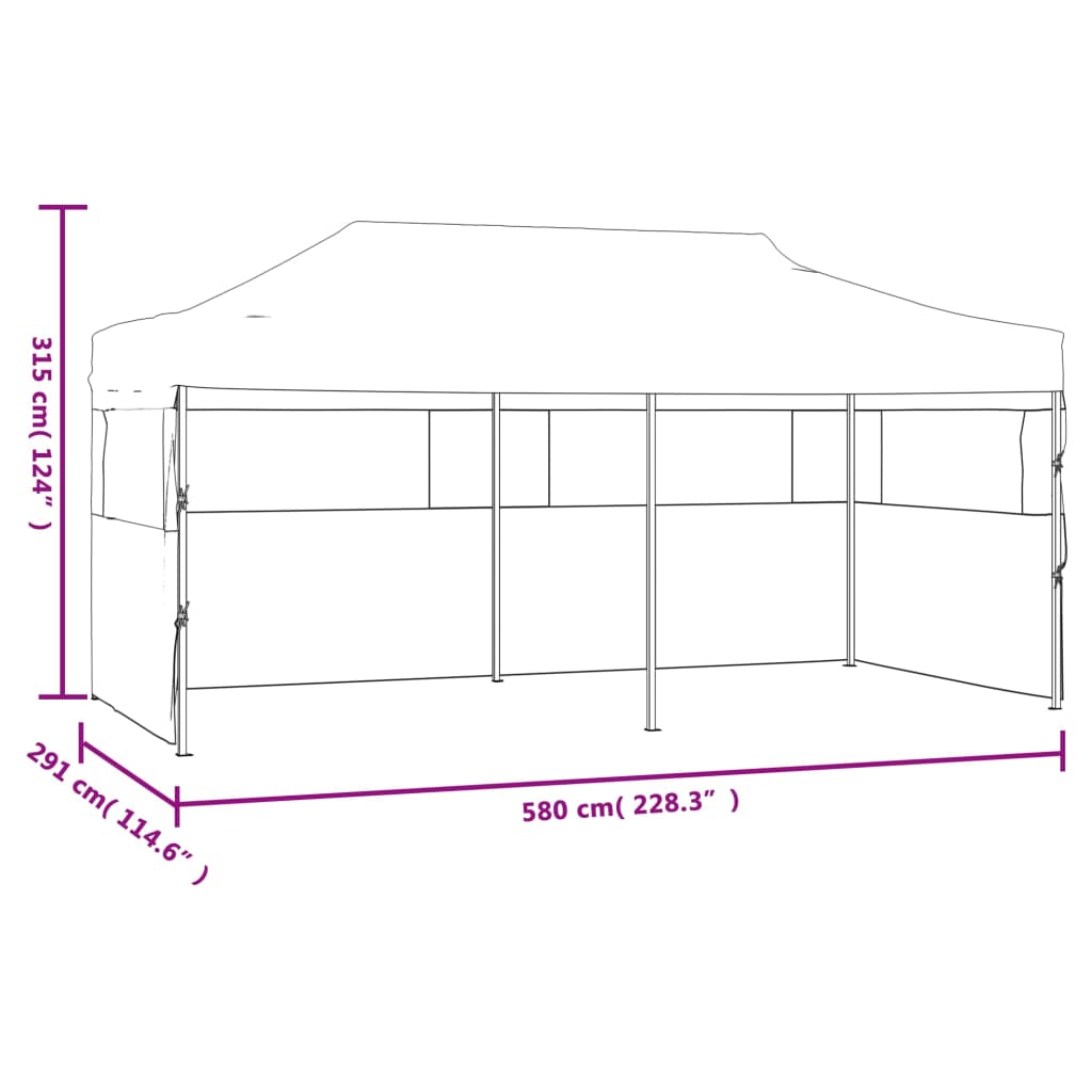 vidaXL Pop-Up hopfällbart partytält med sidoväggar 3x6 m antracit