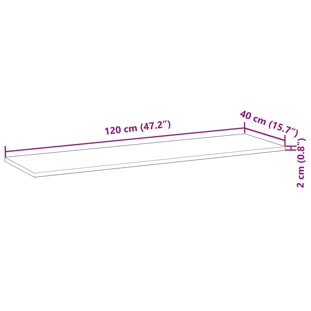 vidaXL Svävande hylla 120x40x2 cm behandlat massivt akaciaträ