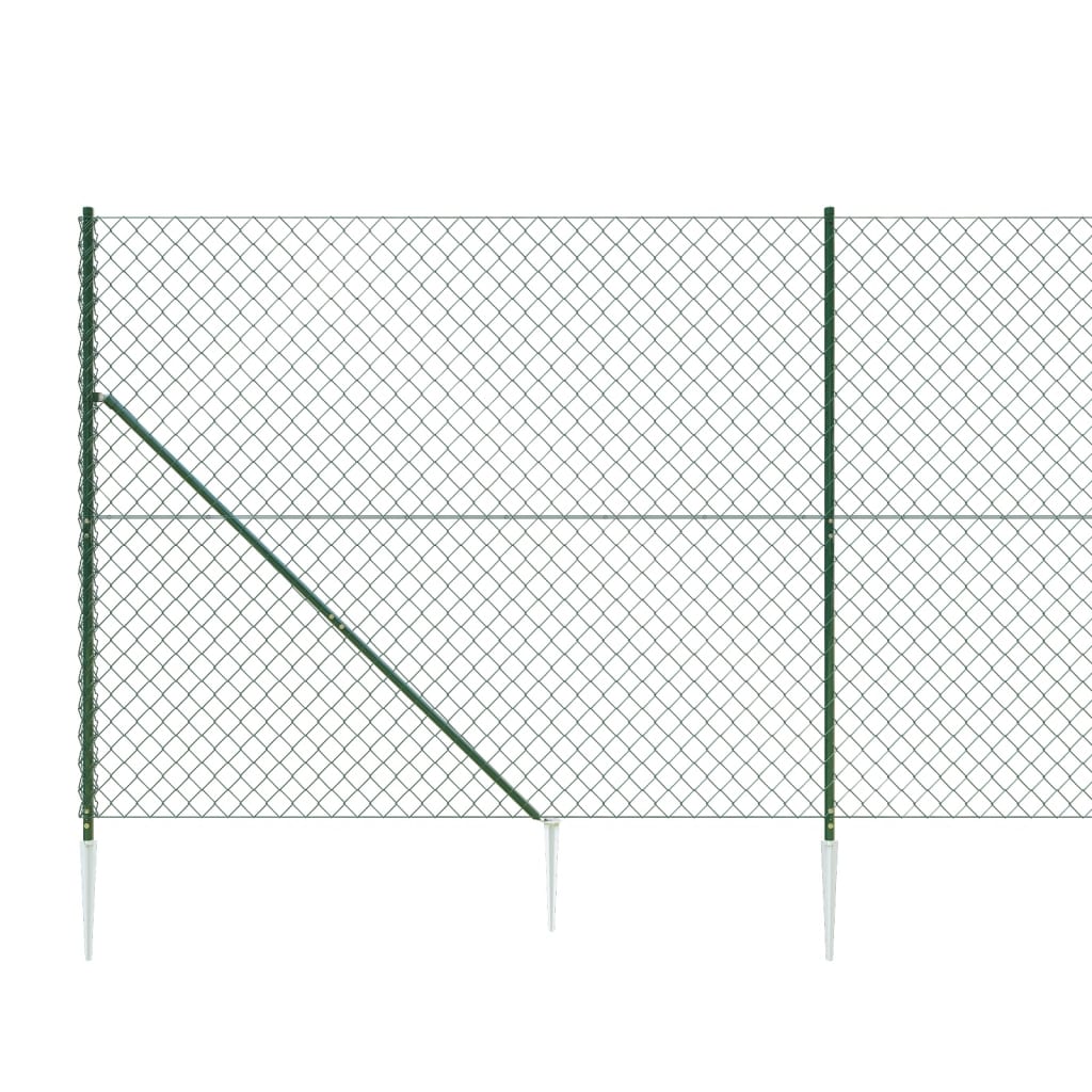 vidaXL Gunnebostängsel med markspett grön 1,6x10 m