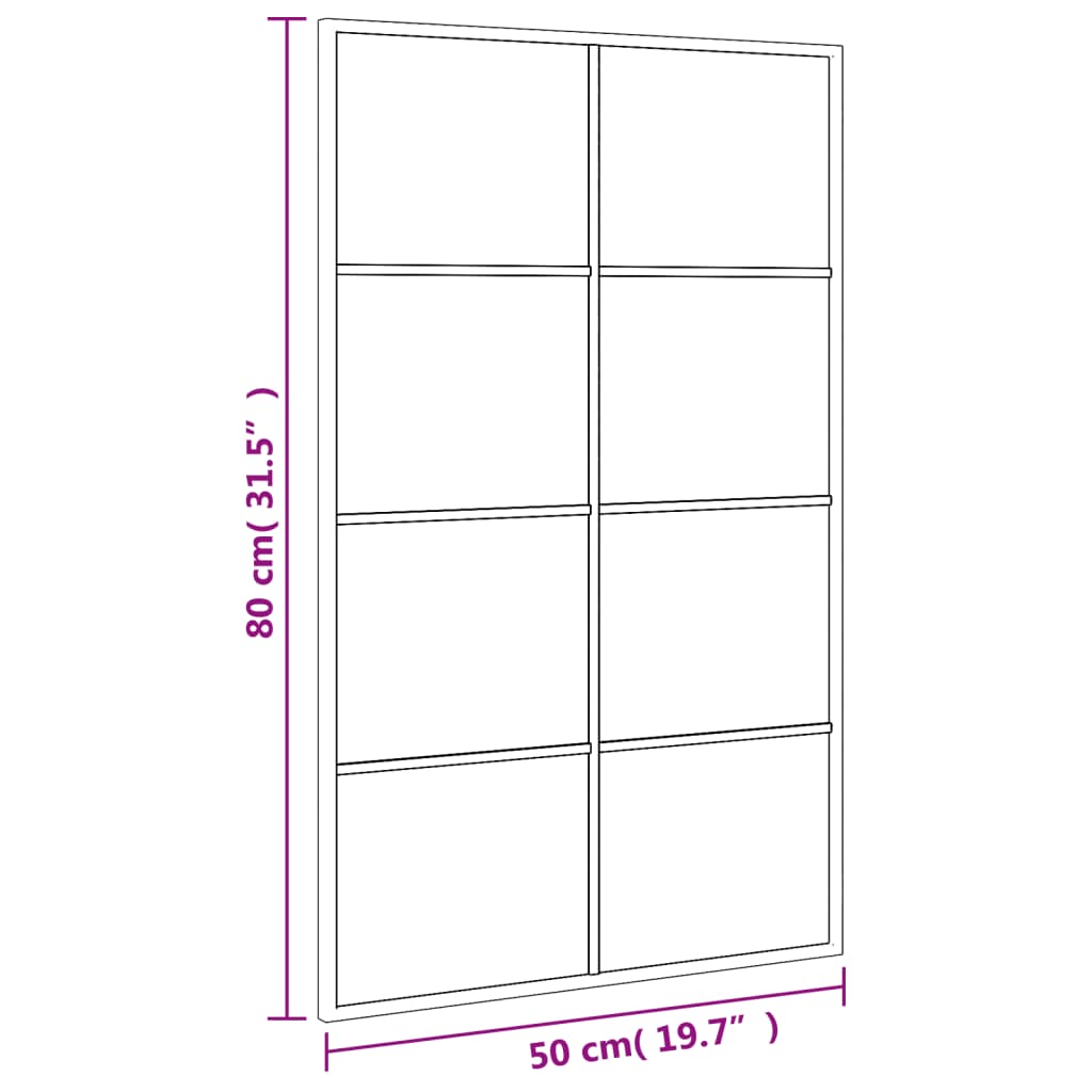 vidaXL Väggspegel svart 50x80 cm rektangulär järn