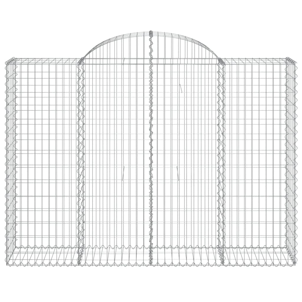 vidaXL Gabioner bågformade 14 st 200x50x140/160 cm galvaniserat järn