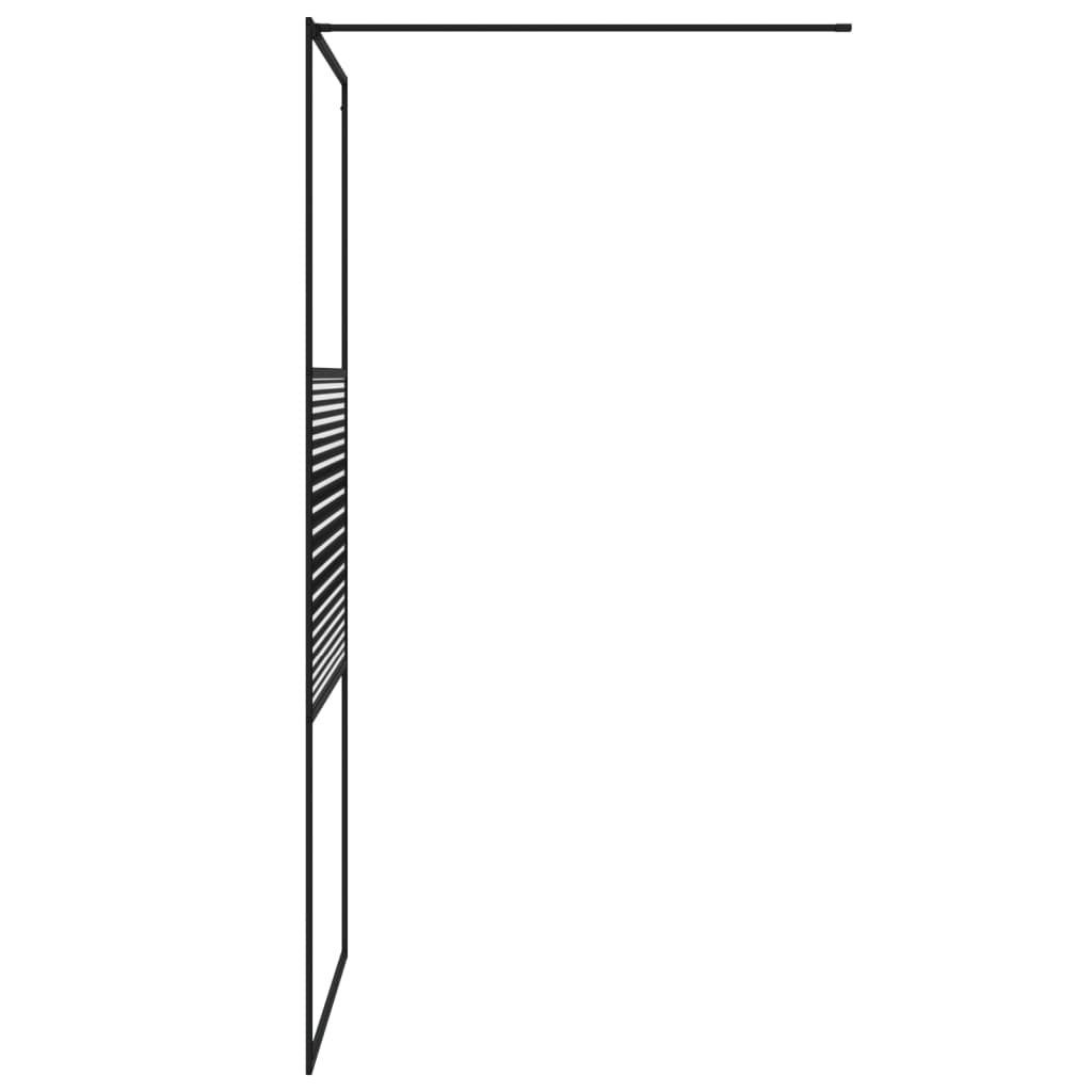 vidaXL Duschvägg svart 90x195 cm klart ESG-glas