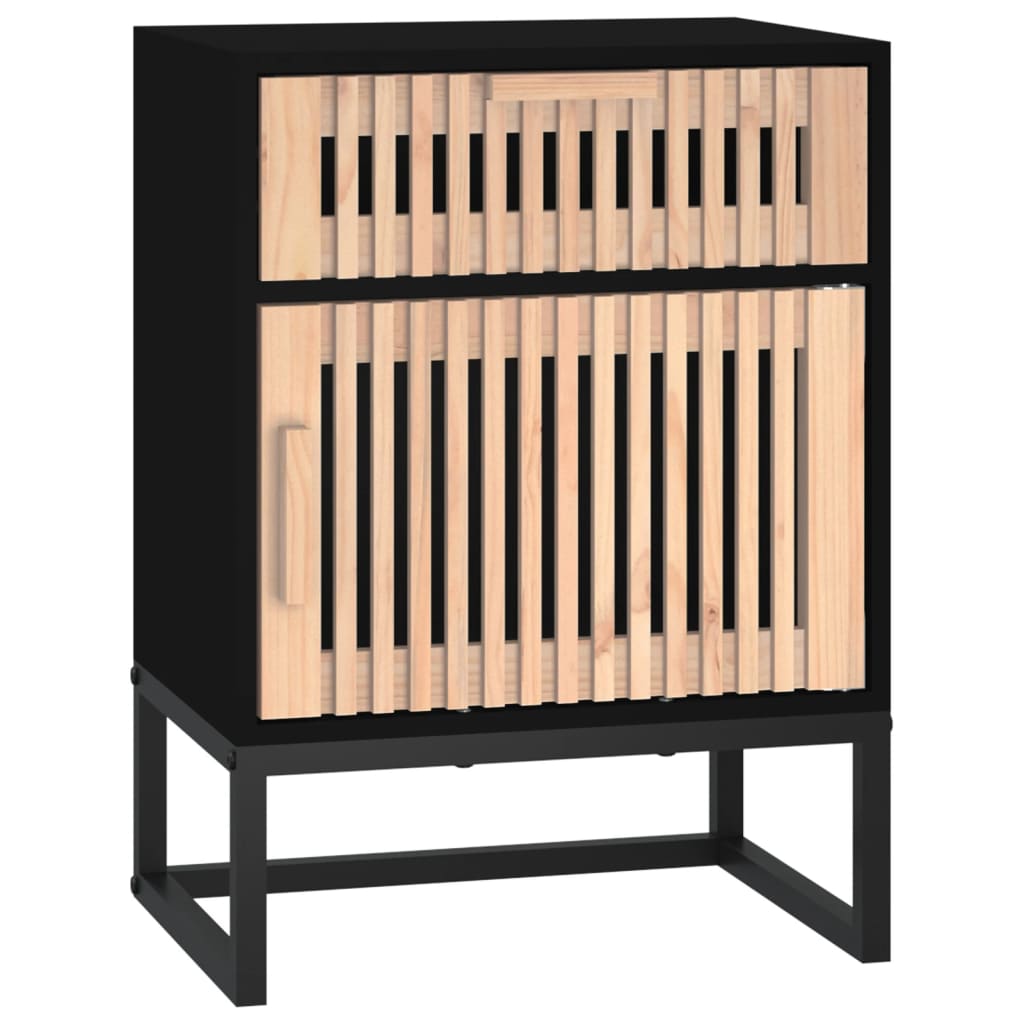 vidaXL Sängbord svart 40x30x55,5 cm konstruerat trä&järn