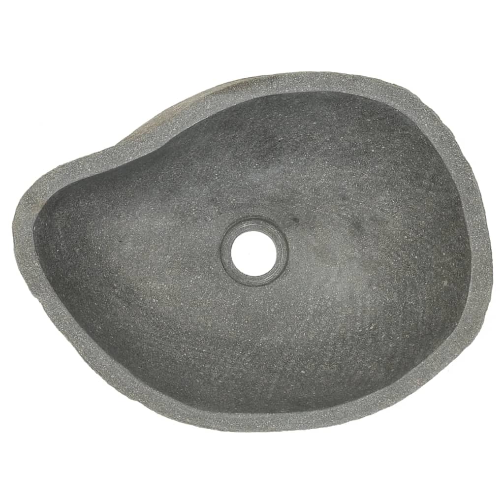 vidaXL Handfat flodsten oval (37-46)x(29-36) cm