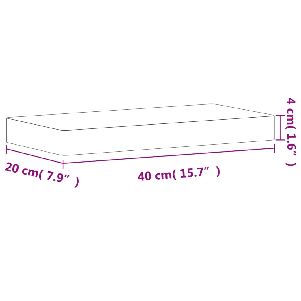 vidaXL Vägghylla 40x20x4 cm massivt bokträ