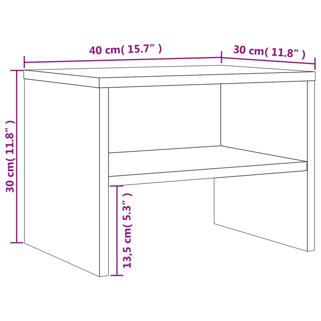 vidaXL Sängbord 2 st rökfärgad Brun ek 40x30x30 cm konstruerat trä